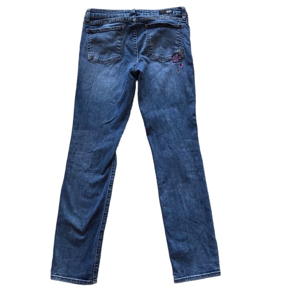 Kut from the Kloth Medium Wash Distressed Embroidered Straight Leg Jeans - Picture 7 of 11
